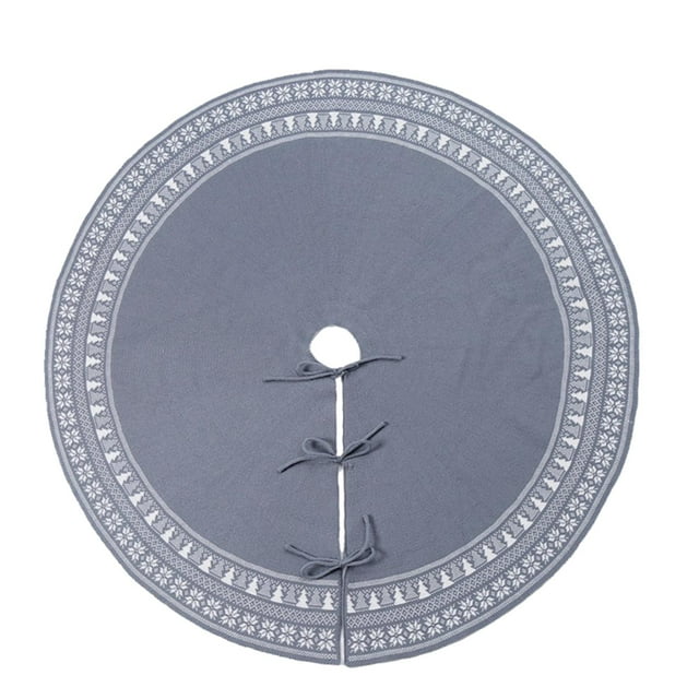 Falda de árbol de Navidad redonda, decoración, alfombra, adorno, alfombra, 122 cm, árbol de Navidad Gris
