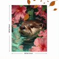 thumbnail image 3 of Qisvanset Otter Hibiscus Flower Canvas Print 12x16 Inch Kitchen Art, 3 of 8