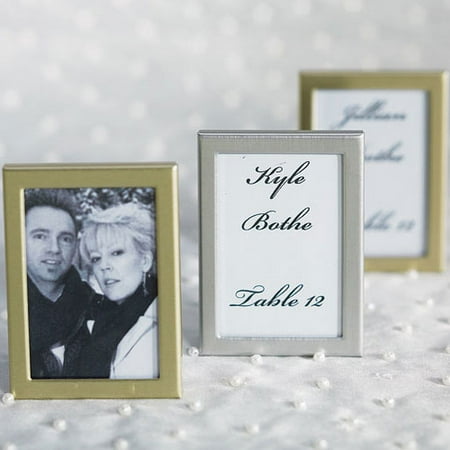 Easel Scrapbooking Frames - Easel Back Mini Photo Frames Brushed Silver Set of 3 Wedding Favor