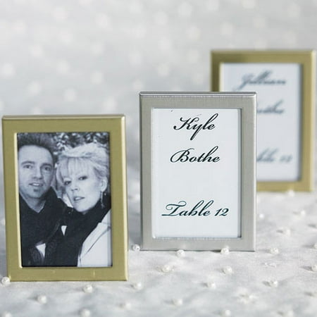 Easel Back Mini Photo Frames Brushed Silver Set of 3 Wedding (Best H Frame Easel)