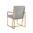 thumbnail image 4 of Madisen Velvet Dining Chair with Gold Frame (Set of 2), Grey, 4 of 7
