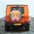 thumbnail image 7 of DouZhe Waterproof Spare Tire Cover, Retro Peace and Love Prints Adjustable Wheel Covers Fit for Jeep Trailer RV SUV Car, 14 inch, 7 of 7