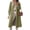 Army green, variant on Spring Fall Women Plaid Patchwork Long Sleeved Single Breasted Casual Trench Coat