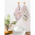thumbnail image 2 of Pink Easter Kitchen Dish Towels for Drying Dishes Set of 4, Spring Easter Bunny Eggs Floral Buffalo Plaid Waffle Weave Microfiber Hand Tea Bathroom Towels Quick Dry & Absorbent Towel 12x12, 2 of 7