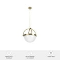 thumbnail image 7 of Hunter - Wedgefield 3-light Alturas Gold, Medium Size Pendant Light, Dimmable, Formal Style, Sphere Shaped, for Bedrooms, Dining, Living Rooms - 19236, 7 of 7