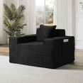 thumbnail image 4 of Lovableguy Modern Corduroy Boneless Couch,Deep Seat Single Cloud Sofa Couch with Cup Holder ＆ Side pocket,No Assembly Required,for Compact Living Rooms,Apartments,Black, 4 of 7