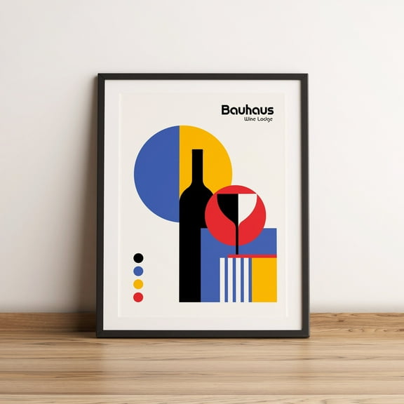 MSFCON Bauhaus Wine Lodge Art Print Minimalist Poster