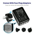 thumbnail image 3 of International Universal Power Adapter Converter with 4 USB Charging Ports - All in One Travel Worldwide Plug AC Socket Wall Outlet for US, EU, UK, AU 150 Countries iPhone Apple iPad Laptop (Black), 3 of 7