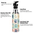 thumbnail image 3 of Yayeee 20oz Insulated Water Bottle Double Wall Stainless Steel with Flip Straw Lid, Green Floral, 3 of 7