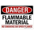 thumbnail image 2 of Danger Flammable Material No Smoking Or Open Flames Sign, 10x14 Inches, Rust Free .040 Aluminum, Fade Resistant, Made in USA by My Sign Center, 2 of 4