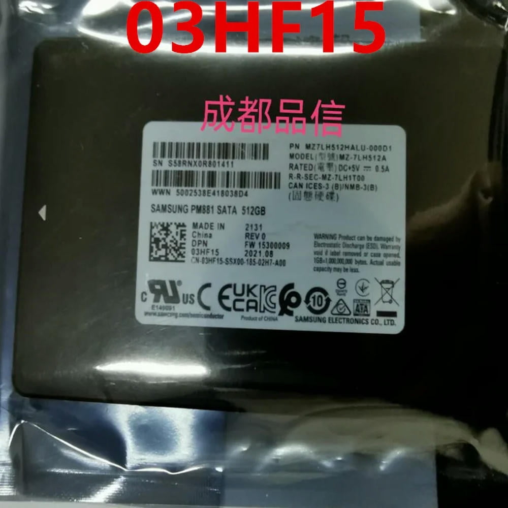 FOR Solid State Drive For PM881 SATA 512GB 2.5 For 03HF15 MZ-7LH512A