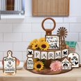 thumbnail image 4 of 14 Pieces Farmhouse Tiered Tray Decor Rustic Cottages Wooden Decorations Set Vintage House Table Top, 4 of 9
