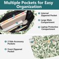 thumbnail image 3 of FORMRS Tote Bag for Women Quilted Large Capacity Travel Work Carry On Shoulder Handbag, Green Floral, 3 of 7