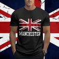 thumbnail image 2 of T Shirt Men Men's Short Sleeve Crew Neck Graphic Tee with Uk Print Lightweight Summer T Shirt Casual Daily Wear Seasonal Outfit Breathable Black XXL, 2 of 6