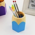 thumbnail image 4 of Jierger 3pc Pencil Shaped Pen Holders,Pencil Storage Organizer,Cute Desktop Pen Cup,Makeup Brush Container,Pencil Pot,Cartoon Stationery Rack,Creative Stationery Storage,for Office Home Decoration, 4 of 9