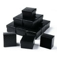 thumbnail image 2 of 6pcs Square Cardboard Ring Boxes with Sponge Inside Black 2x2x1-3/8 inch(5x5x3.5cm), 2 of 5