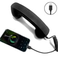 thumbnail image 1 of Lttoisl Universal Retro Phone Handset, Type C & 3.5mm Wired Handset for Landline & Mobile, Bluetooth Function for Video Calls, High-Fidelity Audio, Matte Black Finish, 1 of 8