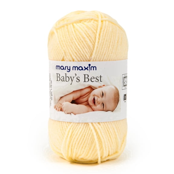 Mary Maxim Baby’s Best Yellow Yarn Size 2 Yarn for Baby, Acrylic Nylon Blend, 171 Yards