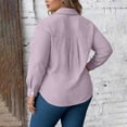 thumbnail image 4 of purcolt Women's Plus Size Button Down Shirts Long Sleeve Collared Casual Shirts Office Work Business Classic Blouse Tops, 4 of 6