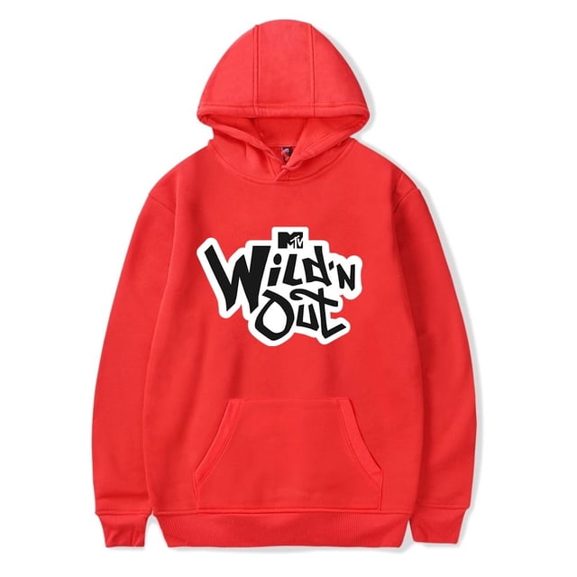 Wild 'N Out Logo Merch Série Télévisée Chandails à Capuchon Femmes Hommes Sweat à Manches Longues Vêtements de Mode, L, Rouge