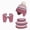 M022-Pink, variant on NOLDARES 3 Pieces Kids Winter Hat Glove Scarf Sets Thick Fleece Knitted Beanie Warmer Gaiter for Boys and Girls(M022-Pink)