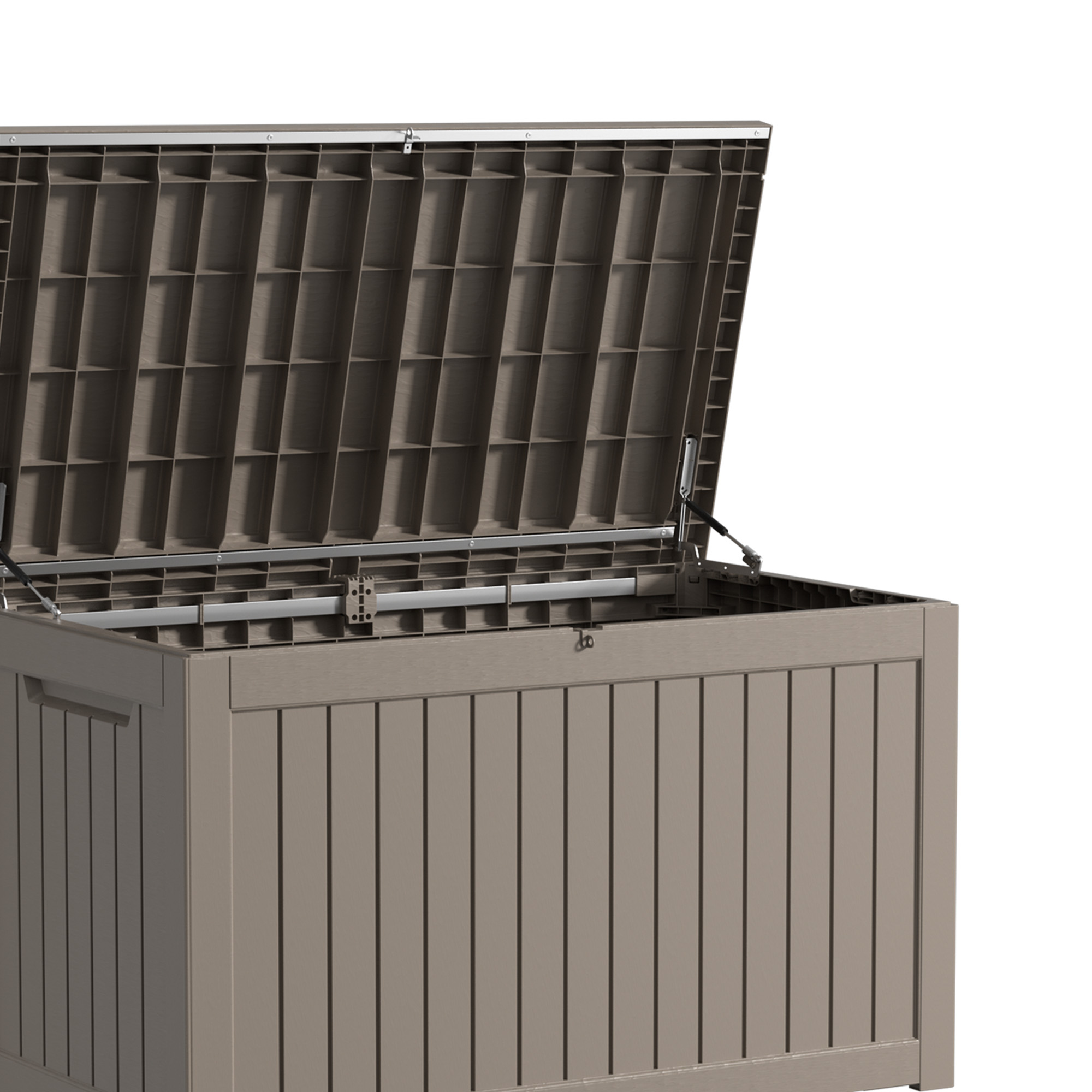 MAYEERTY 230 Gallon Outdoor Deck Box, Large Capacity Storage Box for Patio Furniture Cushions, Pillow Outdoor Indoor, Light Brown