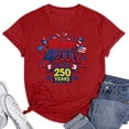 thumbnail image 3 of CONZONE 250Th Anniversary Usa Womens Summer Tops Short Sleeve Letter Number Graphic Independence Day T-Shirts For Women Crew Neck Cozy Fourth Of July Womens T Shirts, 3 of 3