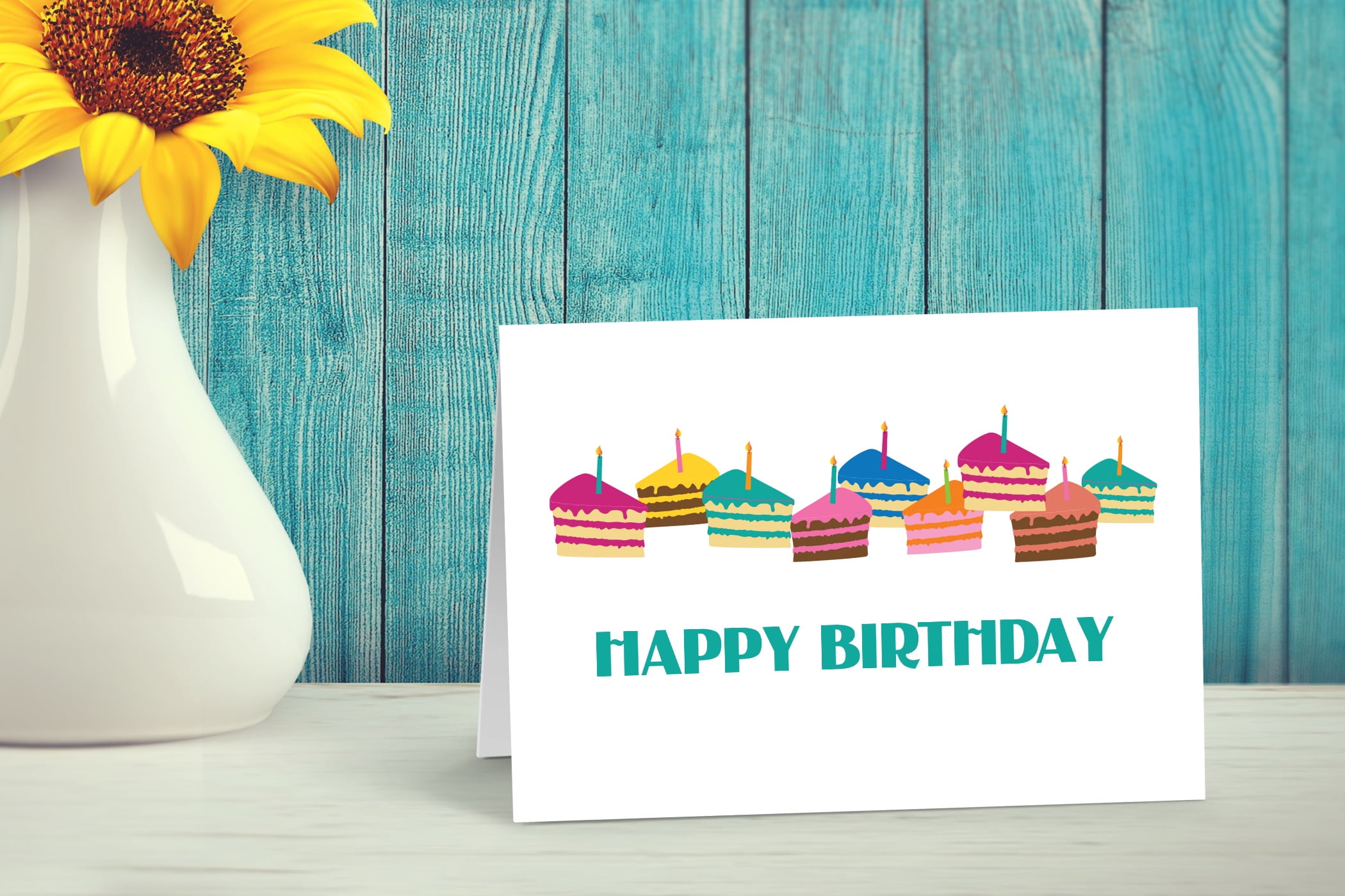 Birthday Cake Slices Happy Birthday Card Birthday 10 Count Boxed