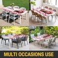 thumbnail image 5 of Valentine's Day Table Cloths for 4 Foot Rectangle Tables, Pink Roses Car Love Hearts Romantic Patio Waterproof Elastic Fitted Tablecloths, Washable Rectangular Table Cover for Camping, 5 of 8