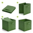 thumbnail image 4 of EZOWare Set of 4 Foldable Fabric Basket Bins, Collapsible Storage Organizer Cube 10.5 x 10.5 x 11 inch for Nursery, Playroom, Kids, Living Room - (Kale Green), 4 of 7