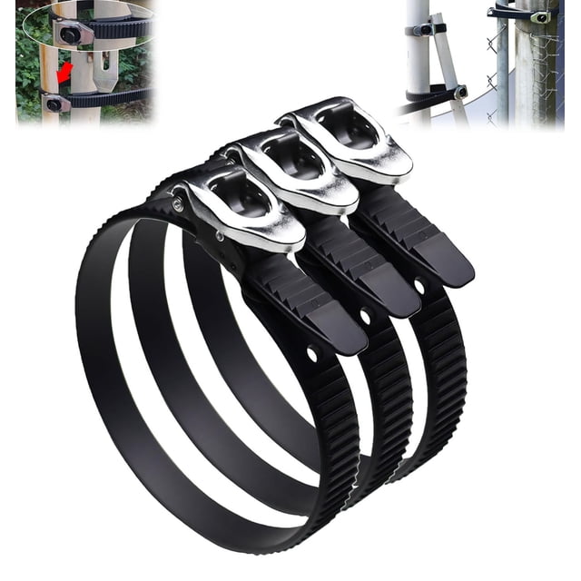 12 & 20 Inch Heavy Duty Reusable Ratcheting Cable Ties with Stainless Steel Buckle, Adjustable Locking Straps for Outdoor Fencing, Poles, Gates, UV Resistant Black Securing Straps(3pcs,20IN)
