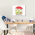 thumbnail image 5 of Gukieu Avocado Lovers Wearing Umbrella Print Canvas Decorative Hanging Painting, Waterproof Art Wall Decoration with Frame, Suitable for Living Room, Bedroom, 5 of 6