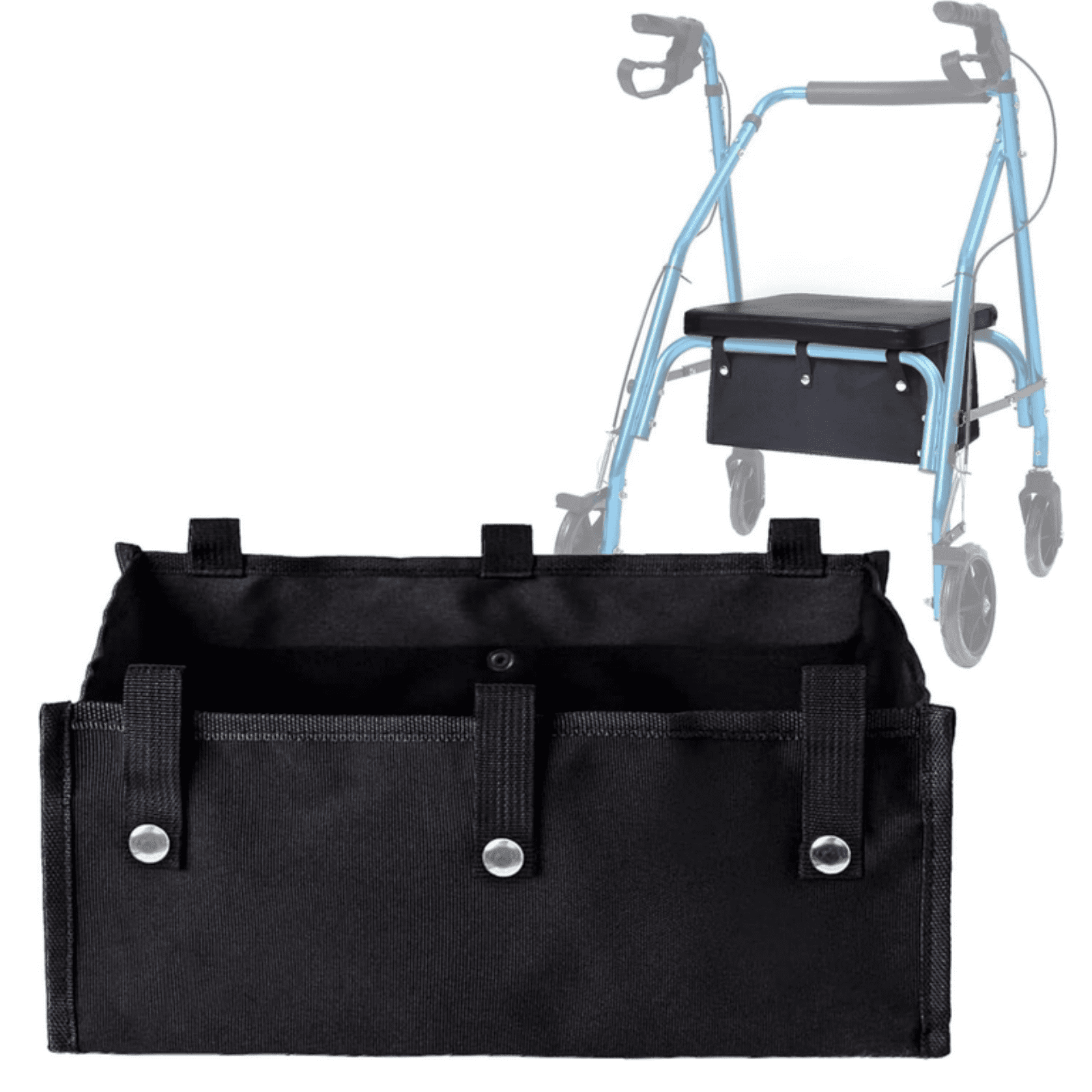 Large Rollator Walker Basket, Under Seat Rollator Bag, Walker Basket for Four Wheel Rollator, Reusable Basket Carry Insert for Women Men Seniors