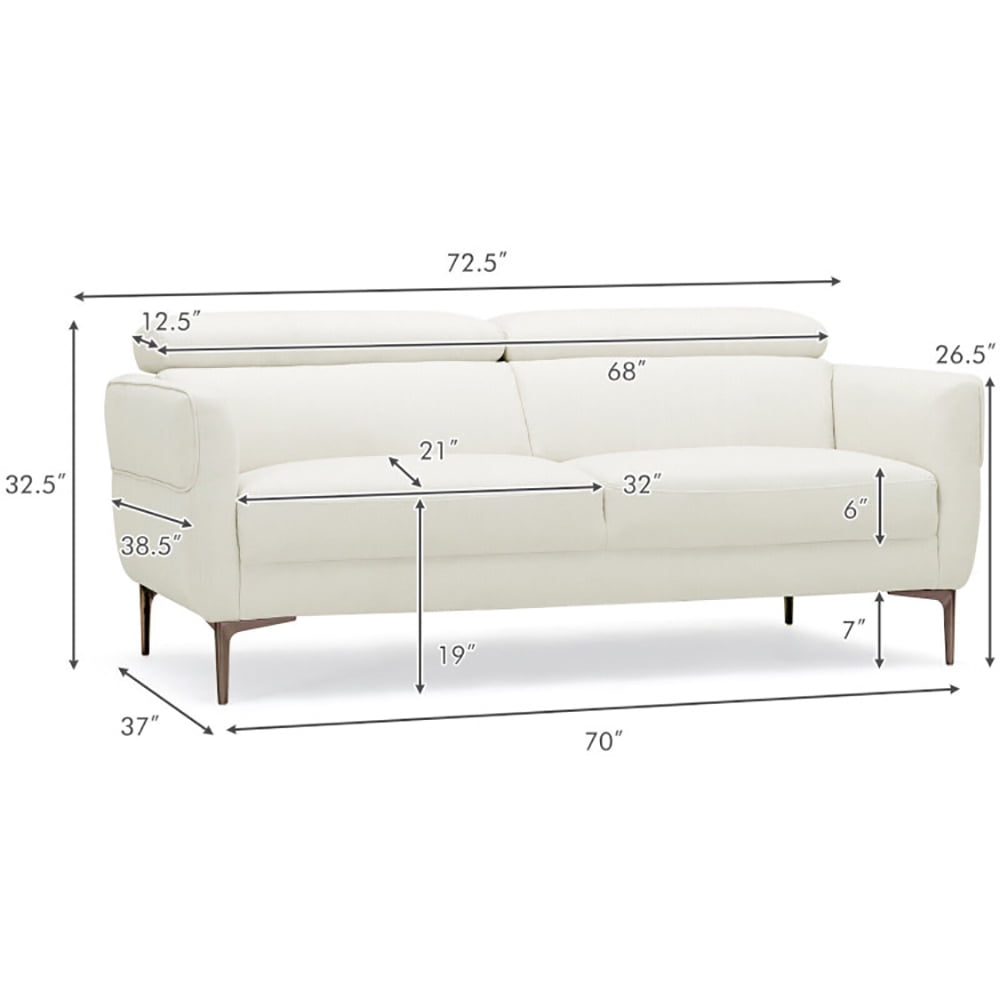 Finihen Loveseat Sofa, Modern Loveseat Sofa Couch, 72.5 Inch Modern Fabric Loveseat Sofa Couch with Adjustable Headrest, for Living Room, Bedroom, White Finihen Loveseat Sofa, Modern Loveseat Sofa Couch, 72.5 Inch Modern Fabric Loveseat Sofa Couch with Adjustable Headrest, for Living Room, Bedroom, White