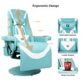 thumbnail image 2 of G-ROCKER Queen Throne Video Gaming Chair Ergonomic Recliner Racing Chair, High Back Swivel Chair with Footrest and Adjustable Backrest, Lumbar Support, Headrest and Cupholders, Cyan White, 2 of 6