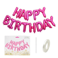 thumbnail image 2 of Kit de globos metálicos con letras Happy Birthday  color Purpura, 2 of 4