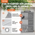 thumbnail image 2 of Cubierta superior de repuesto para toldo de cochera y pared lateral VEVOR de 10 x 20 pies, 2 of 9