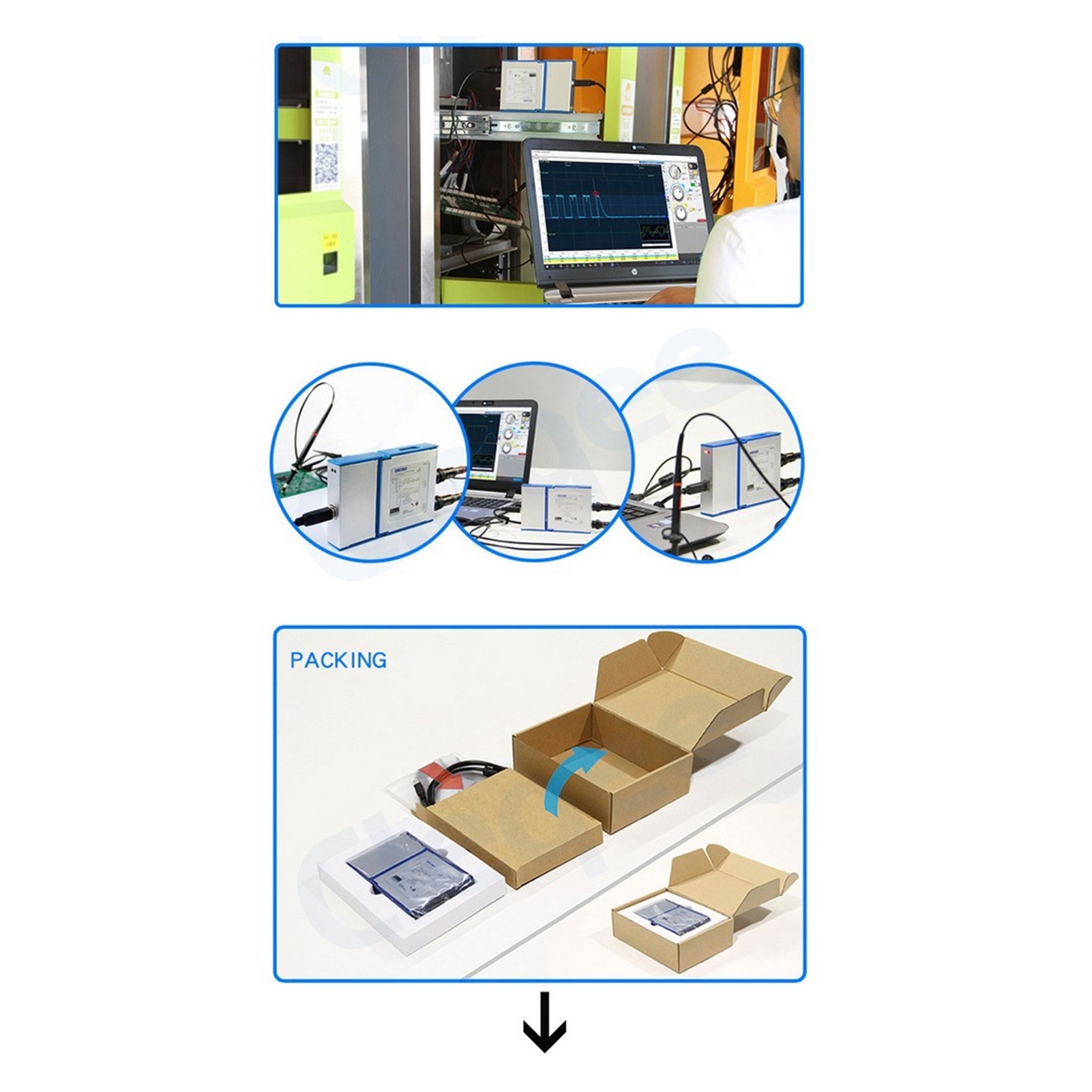 2 CH USB PC Virtual Digital Oscilloscope 20M Bandwidth 50 MSa/s Signal Generator Logic Analyzer