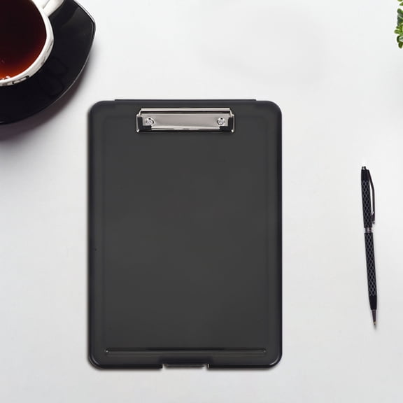 FRCOLOR Clipboards With Storage Compartment A4 File Clip Low Profile Clip Nursing Clipboard Plastic Document Organizer Drawing Note Board For Office Conference