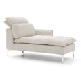 thumbnail image 2 of 55" Chaise Lounge Sofa Bed with Left Armrest & Lumbar Pillow, Button Tufted Design for Living Room Bedroom Office, Easy Tool-Free Assembly (Beige), 2 of 8