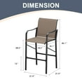 thumbnail image 5 of Vicllax Patio Bar Stools Chair of 6 Outdoor Textilene Bar Height Set All Weather Metal Frame (Brown), 5 of 6