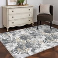 thumbnail image 3 of Rectangle Area Rugs 4 x 6 Ft, Spring Botanical Non-Slip Residential Carpet, Country Floral Leaves Gray Brown Indoor Crawling Mats Runner Rugs for Living Room/Dining Room/Bedroom, 3 of 8