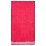 Reversible Beach Towel - Royal Pacific 100% Cotton Oversized Zigzag Border Reversible Jacquard Beach Towel 40 Inch x 70 Inch Raspberry S