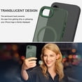 thumbnail image 5 of VENINGO Magnetic Phone Case for iPhone 16e / iPhone 17e 6.1" Compatible with Mag-safe , Translucent Matte Shockproof Scratch Resistant iPhone 16e Case / iPhone 17e Case，Dark Green, 5 of 7
