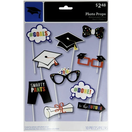 Class of 2018 Graduation Photo Booth Props, 10pc