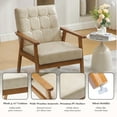thumbnail image 5 of HOMEFUN Leisure Chair with Solid Wood Armrest and Feet, Mid-Century Modern Accent chair, for Living Room Bedroom Studio chair, 5 of 8