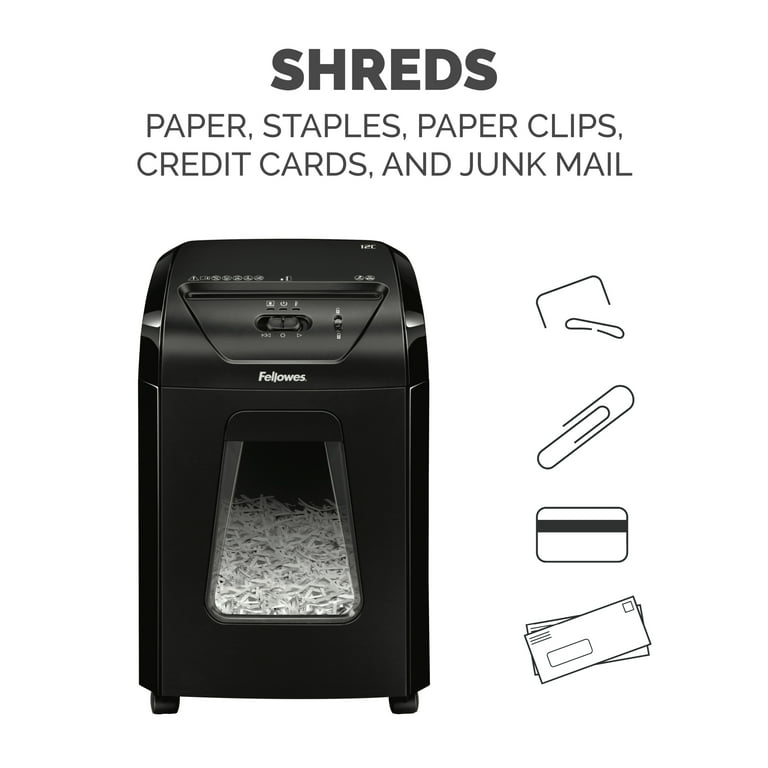 Fellowes Powershred 12-Sheet Cross-Cut Shredder, 19.5