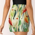 thumbnail image 3 of Women's Watercolor Bird Print High Waist A-Line Mini Skirts Colorful Pleated Short Skirt Trendy E-Girls Streetwear, 3 of 5