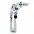 thumbnail image 5 of Womens Rings Dark Light Blue Mountain Stainless Steel Ring with Top Grade Crystal in Multi Color, 5 of 5
