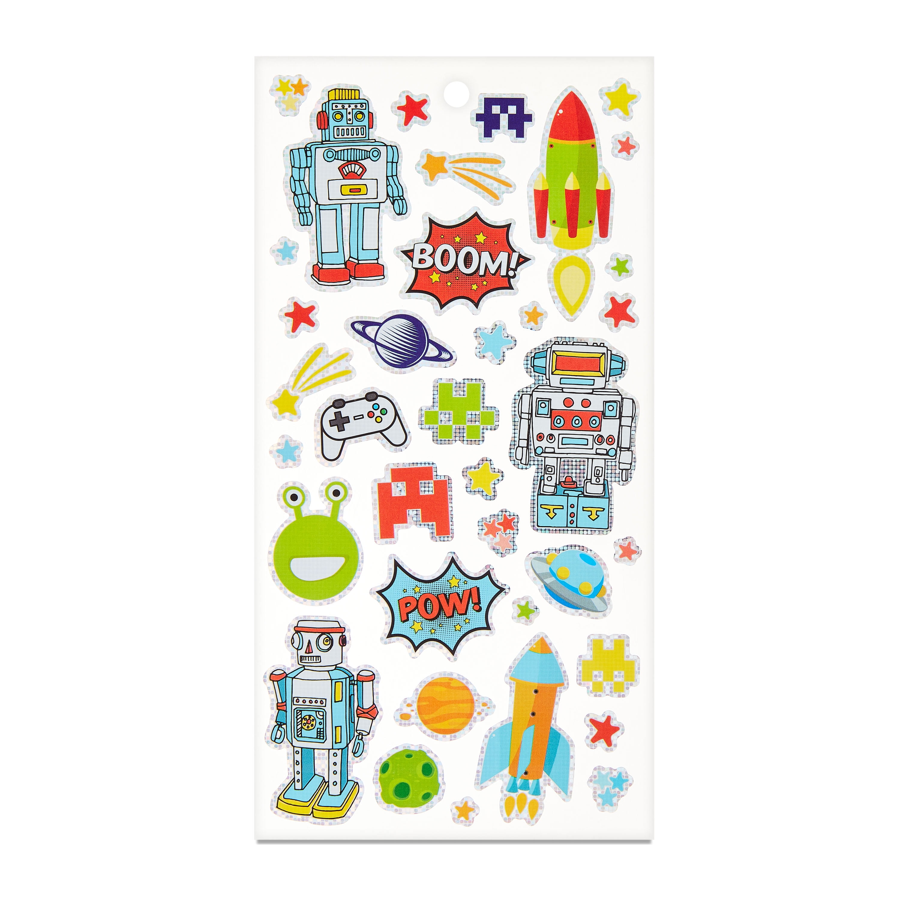 Hello Hobby Multicolor Robots Designer Stickers, 37 Count